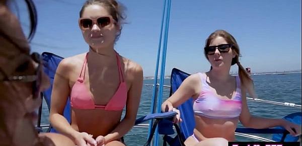  Big ass teens got fucked in a outdor sex at a boat